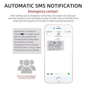 Cartão SIM 2G SOS Segurança Chaveiro de autodefesa 130DB Botão anti-ataque GPS Alarme pessoal inteligente com mensagem de rastreamento de emergência e chamada de emergência