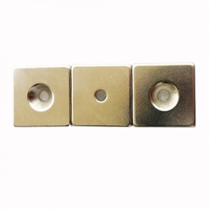 Block Magnet with Countersunk Hole