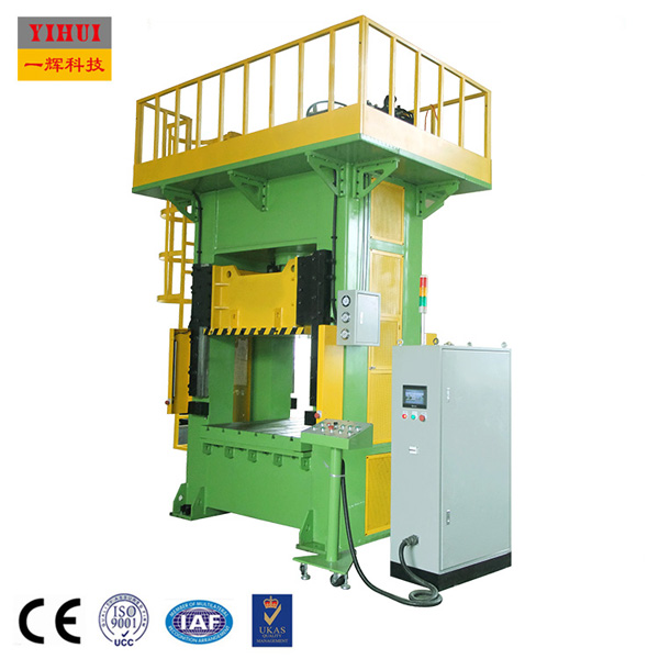 High speed hydraulic stamping press with single cylinder