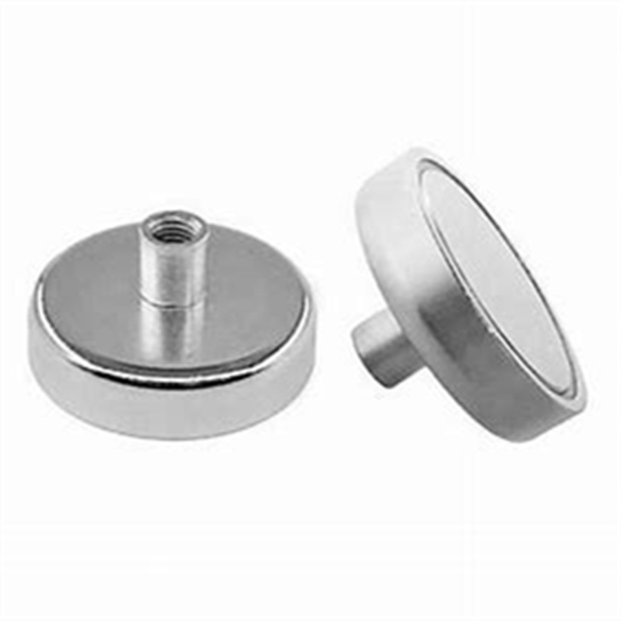 NdFeB Pot Magnet Style B with nickel coating