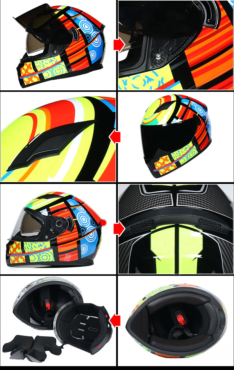 2021 DOT Matt Black Full Face Motorcycle Helmet Casco De Moto