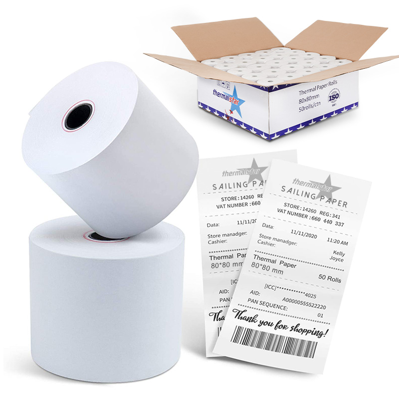 Thermal Printer Paper Rolls 80Mm 3 1 8 X 230 Eftpos Cash Register Tape