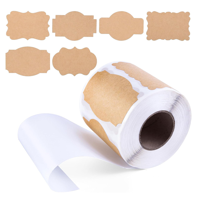 Персонализиран дизайн на етикети от крафт хартия Отпечатване на кафяви празни листове