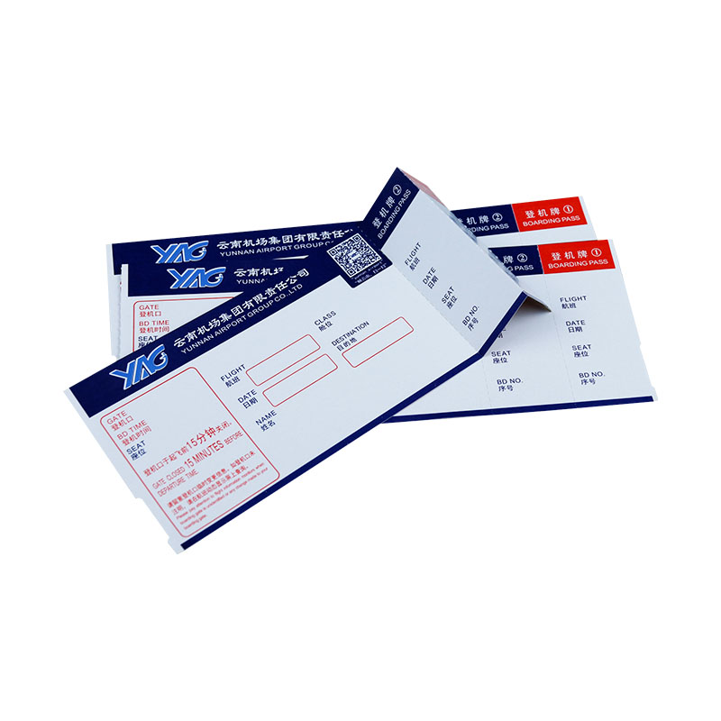 Boletos de vuelo transparentes imprimibles con seguridad de tarjeta de embarque personalizada en el aeropuerto