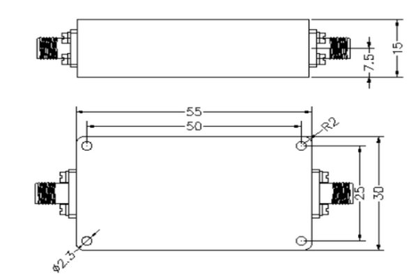 Penapis LC Bandpass Penolakan Tinggi Beroperasi dari 2.5-18GHz JX-LCF1-2.5G18G-45S