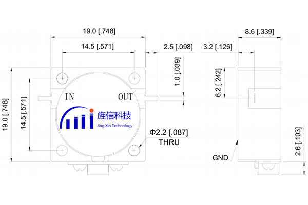 Koaksiyel İzolatör TAB Konektörü 3100-3300MHz Düşük Ekleme Kaybı JX-CI-3100M3300M-20T