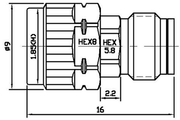Beroperasi Daripada Attenuator Frekuensi Tinggi DC-67GHz Tersedia dengan 1/2/3/4/5/6/7/8/9/10/20/30dB JX-AT-DC67G-1.85MFx