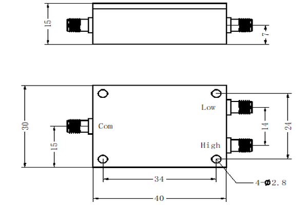 Duplexor LC que funciona desde 88-1800MHz JX-LCD2-88M1800M-50SF