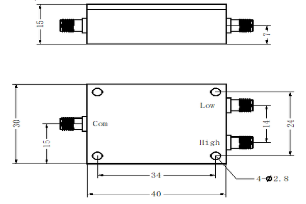 Duplekser LC działający w zakresie 204-1800 MHz JX-LCD2-204M1800M-50SF