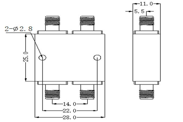 Coupler Arah Frekuensi Tinggi Beroperasi dari 6-12.4GHz JX-DC-6G12.4G-15SF