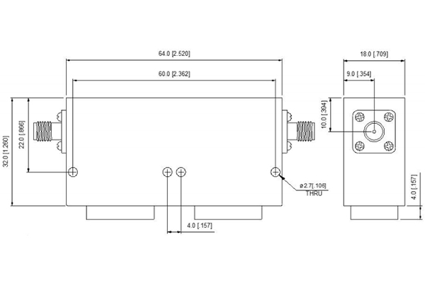 Koaxialer Isolator NF-Stecker 3100–3300 MHz, geringe Einfügungsdämpfung JX-CI1-2025M2110M-45N