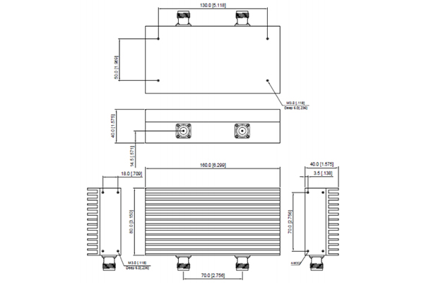 ISOLATOR NF-connector 380-420MHz Laag invoegverlies JX-CI1-380420-60N
