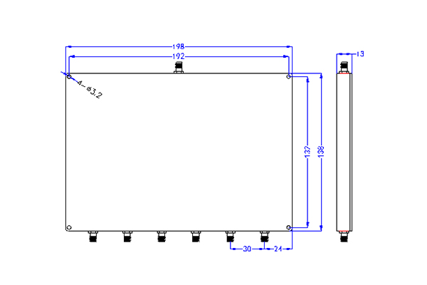 تقسیم کننده برق 6 راه کانکتور SMA-F 200-800 مگاهرتز JX-PD6-200M800M-18SL