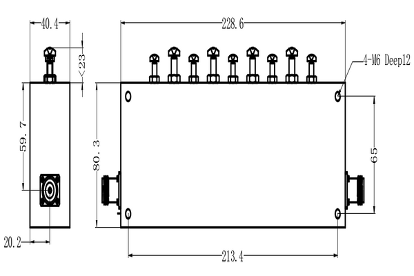 Резонаторный фильтр УКВ, работающий в диапазоне 158,3–161,8 МГц JX-CF1-158.3M161.8M-1MNT