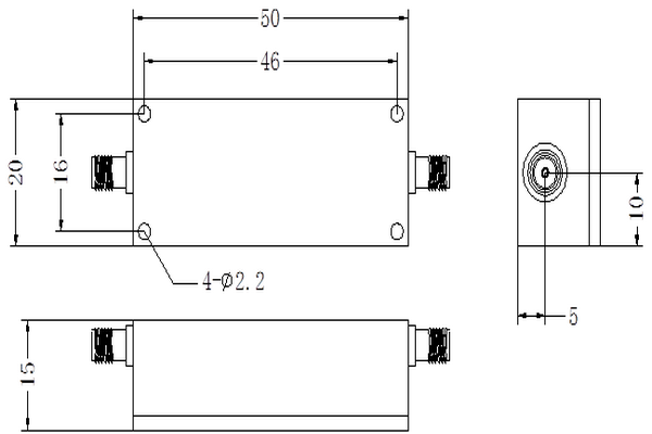 Filtr pasmowy LC VHF działający w zakresie 202–240 MHz JX-LCF-227.5-25