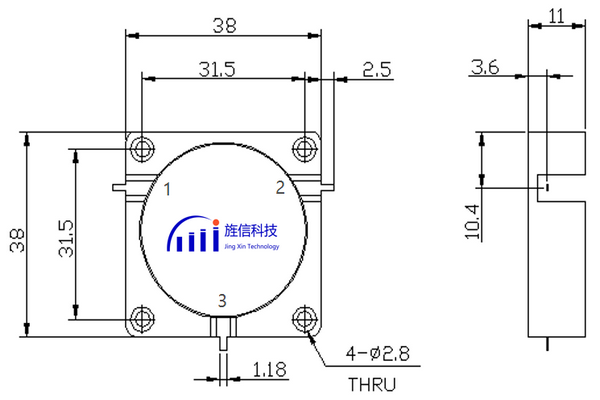 Koaxialer Zirkulator mit SMA/N-Anschlüssen für den Betrieb mit 700–5000 MHz JX-CT-xxxMxxxM-xN_xS