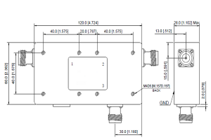 Circulador duplo de alto isolamento 146-174 MHz para solução VHF