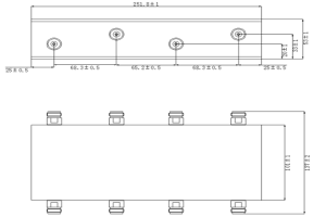 IP65 Low PIM 380–2700 MHz 4 x 4 Hybridkoppler JX-BC4X4-380M2700M-xxF