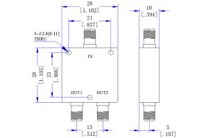 पावर डिवाइडर SMA-F कनेक्टर 600-3800MHz JX-PD2-3.4G4.2G-20S