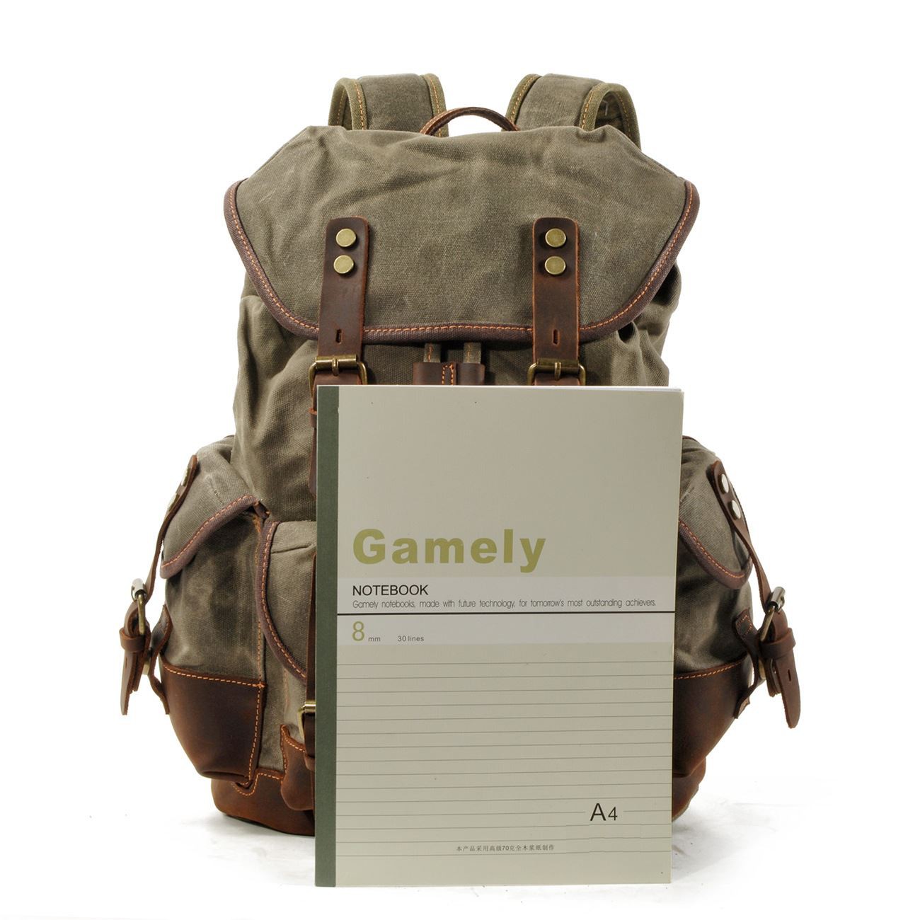 Large Capacity Leather Canvas Backpacks