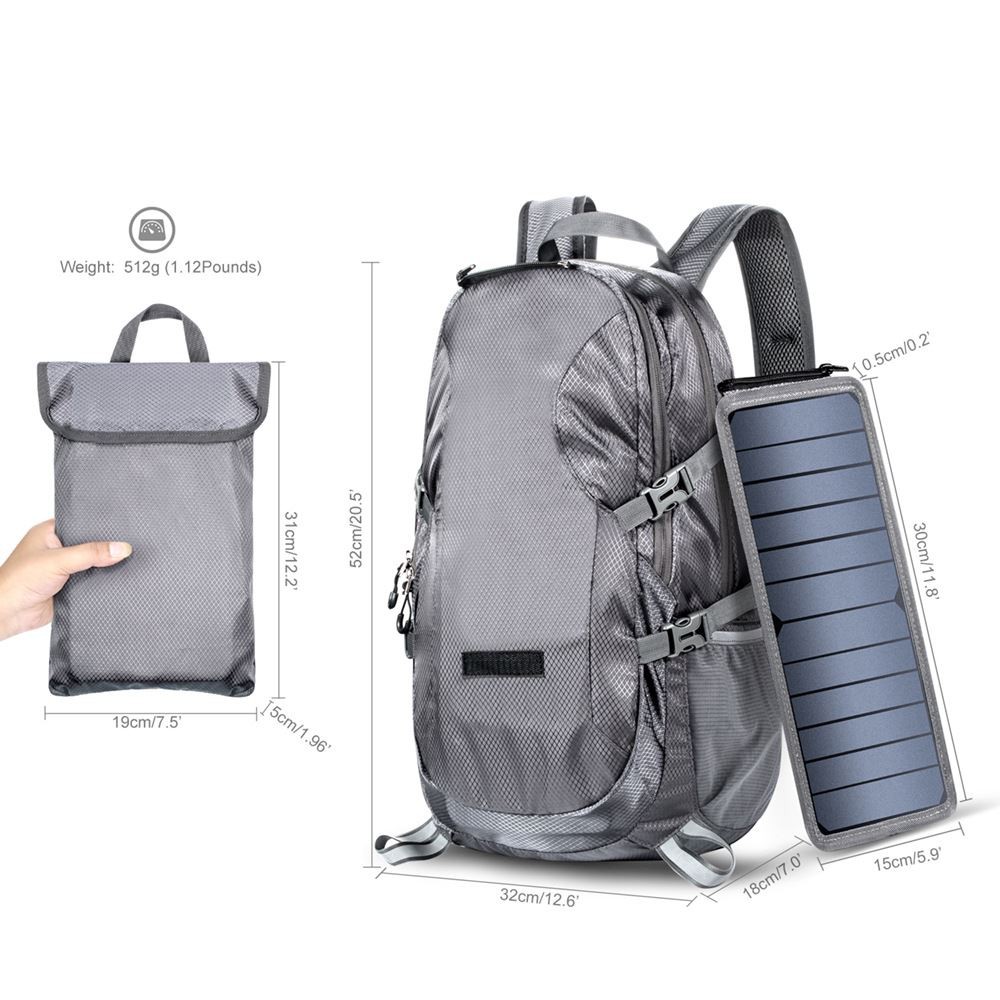 solar panel backpack size