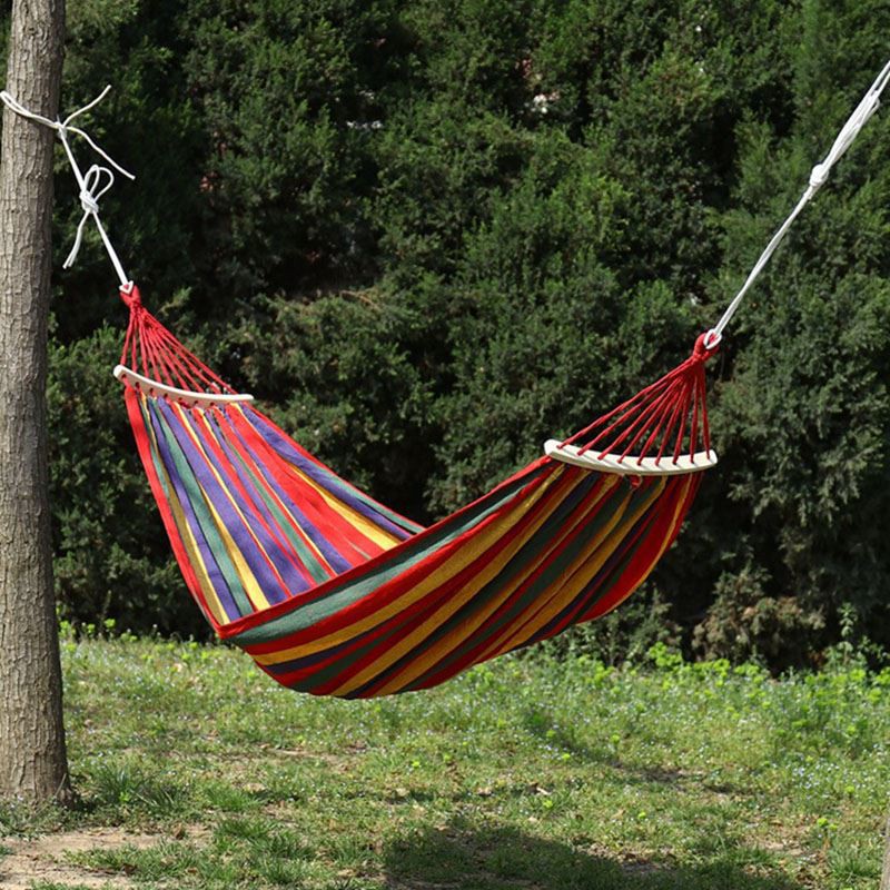 Cotton Hammock with Wooden Bar