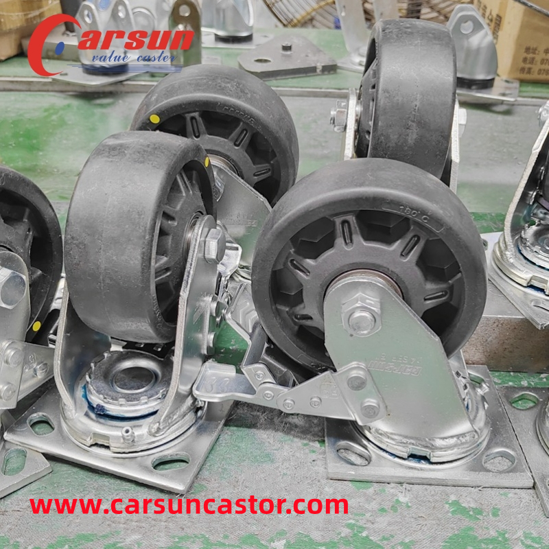 Antistatic Casters 5inch Nylon Conductive Casters with Brakes 4-5T01SB4-515G (7)