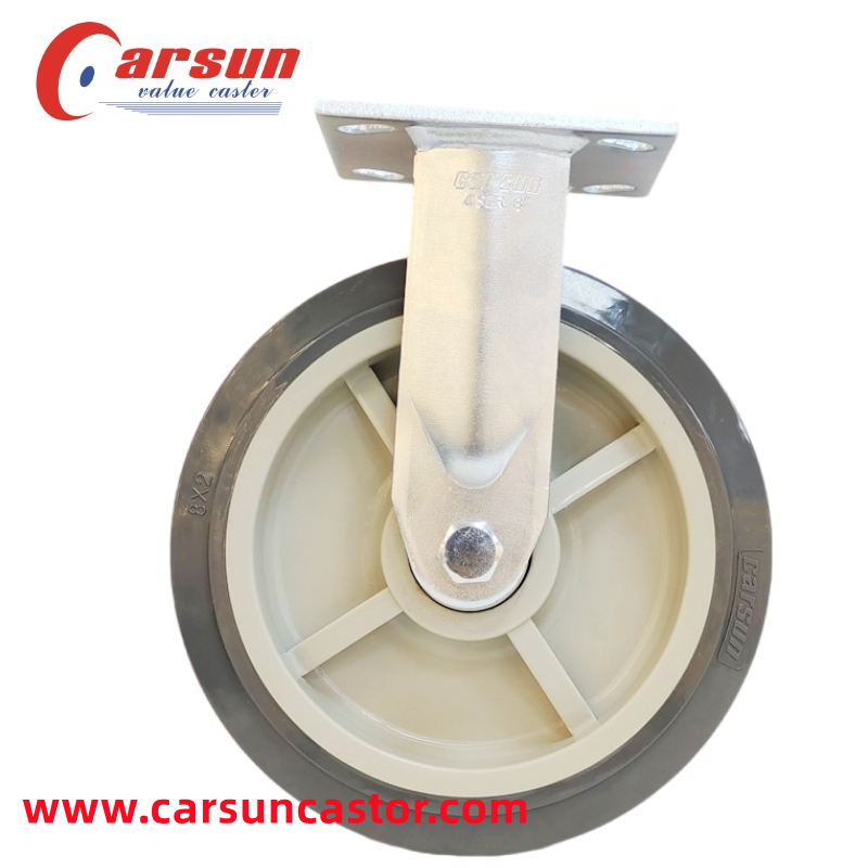 8 Inch Polyurethane Wheel Fixed Casters Heavy Industrial Casters