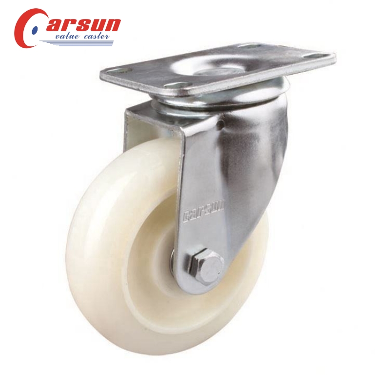 Medium Industrial Casters 3 Inch White Nylon Caster Wheels