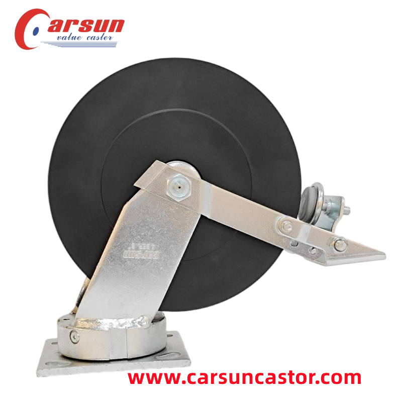 Heavy Industrial Casters 8 Inch Mc Nylon Caster Wheels with Tread Brakes