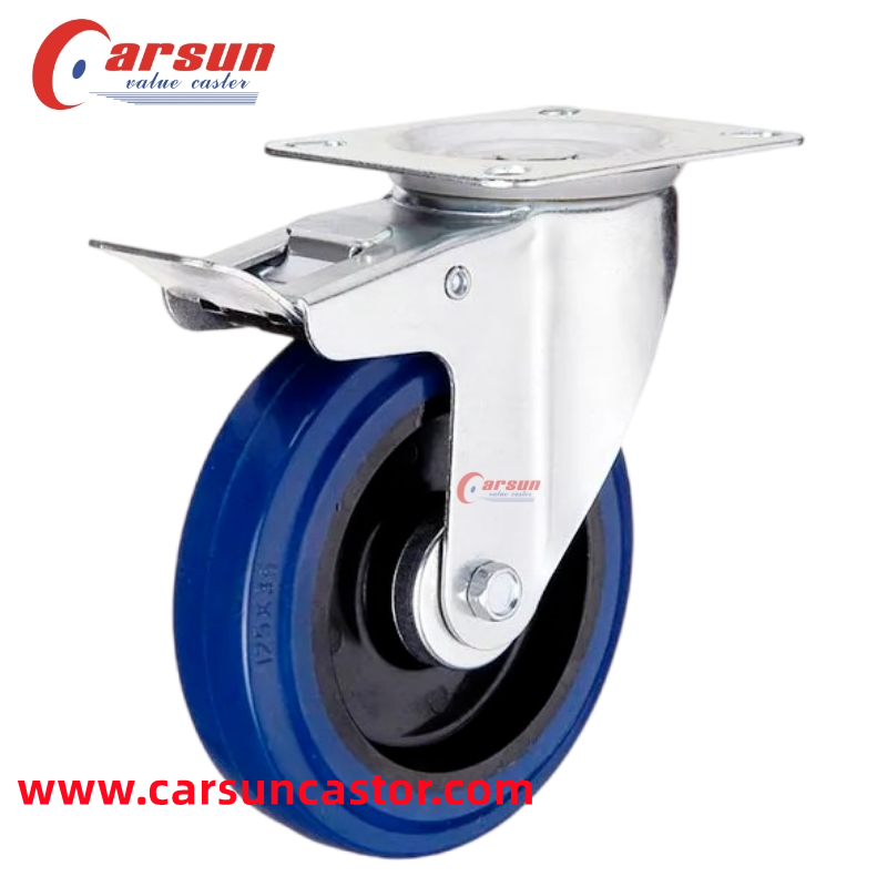 Carsun 125x36mm Blue Rubber Castor Wh...