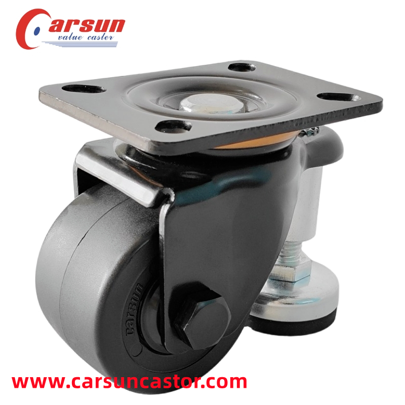 CARSUN Black nylon wheel 3 inch leveling casters