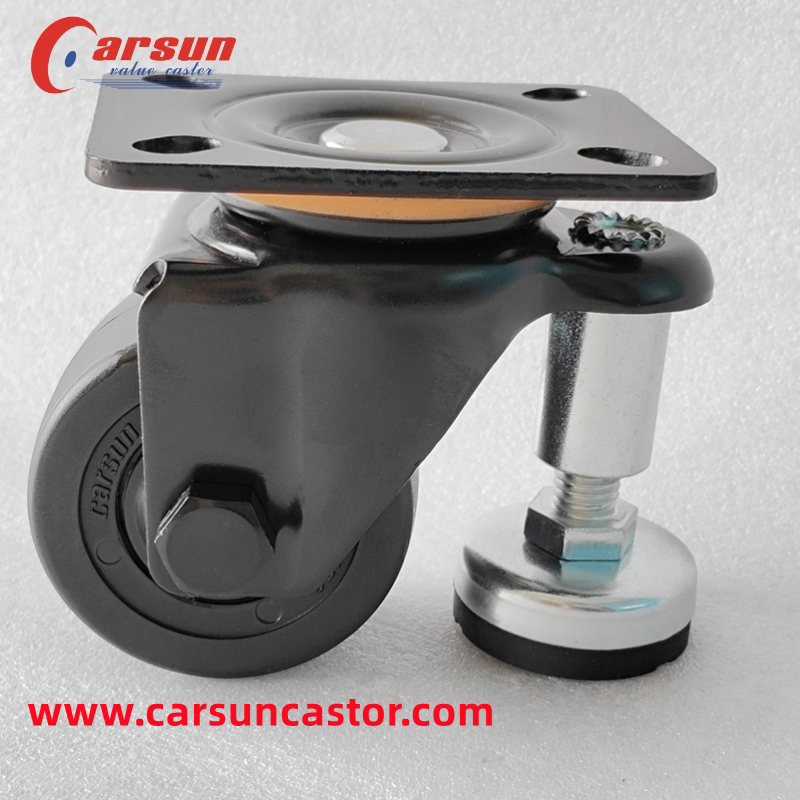 CARSUN Black nylon wheel 3-inch leveling casters-4