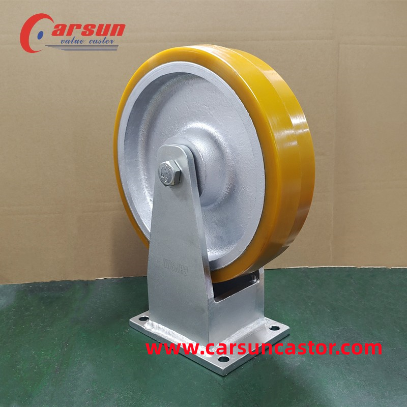 Super heavy duty industrial casters 12 inch aluminum core polyurethane rigid caster wheels for heavy machinery and equipment
