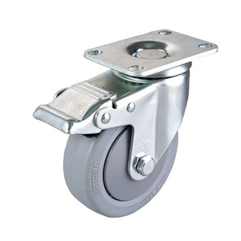 Medium castors 5 inch grey TPR silent caster Swivel caster wheel with brake