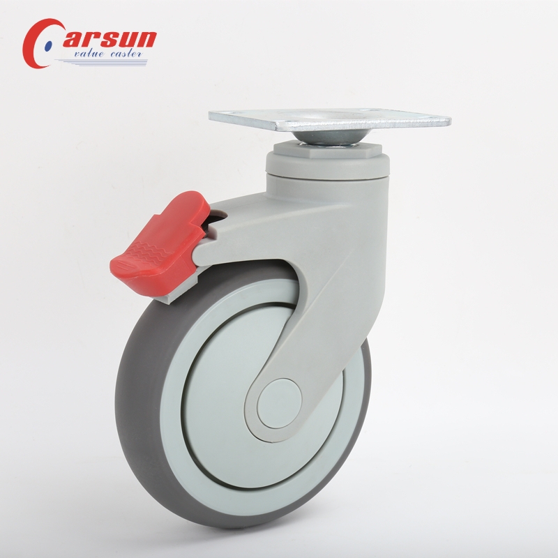 Medical castors 4-inch TPR silent casters special casters for hospital medical equipment and instruments