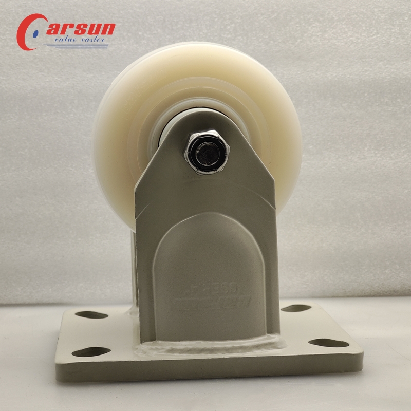 Customized Heavy Duty Castors 4 Inch White Nylon Fixed Casters High Grade Painted Casters
