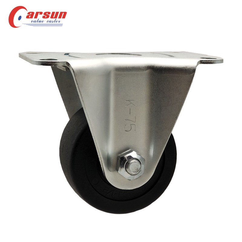 Japanese-style Low weight castors 3 inch black nylon industrial caster top plate rigid directional caster wheels
