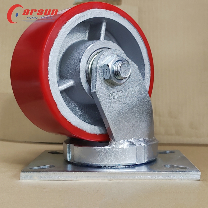 Caster Manufacturer Heavy industrial castors 6 Inch swivel Iron Core PU Caster wheel
