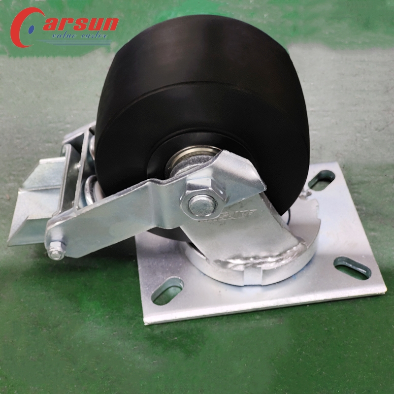 Super heavy duty industrial casters 6-inch black cast nylon special caster wheel for machinery and equipment