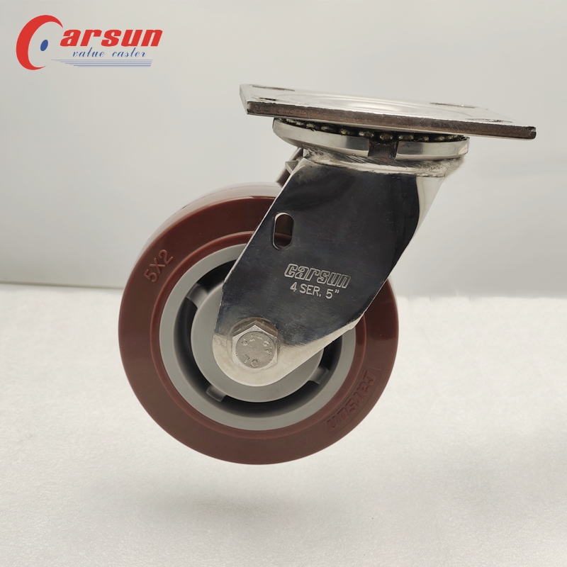 Wet Or Corrosive Environment Use Heavy duty SS304 Caster 100/125/150/200mm Stainless Steel Castors Wheels