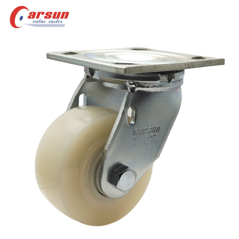 4/5/6/8 inch white nylon casters heavy industrial swivel Top plate caster wheels