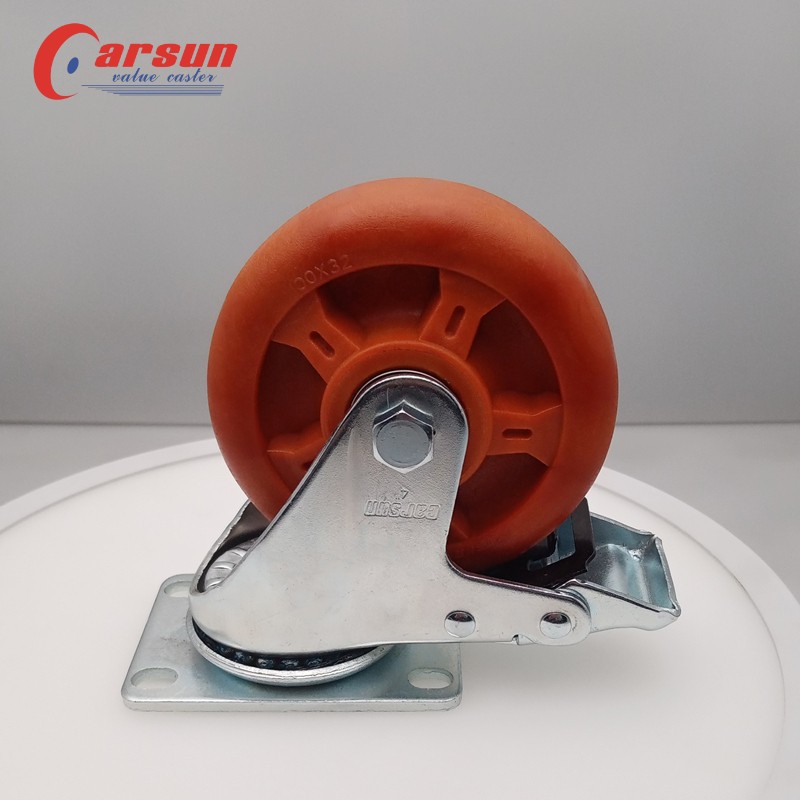High temperature resistant 300℃ castor With brake Heavy duty 304 Stainless Steel Industrial Caster wheel