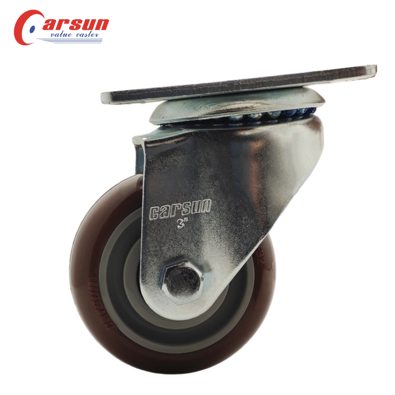 2/2.5/3/4/5 inch PU Garment factory Spinning Cart Casters Universal Casters Red polyurethane castor wheels