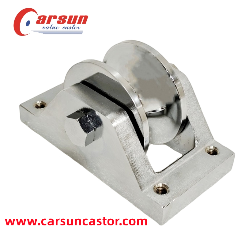 CARSUN 74mm වාත්තු වානේ V Groove Wheel Track Wheel Casters