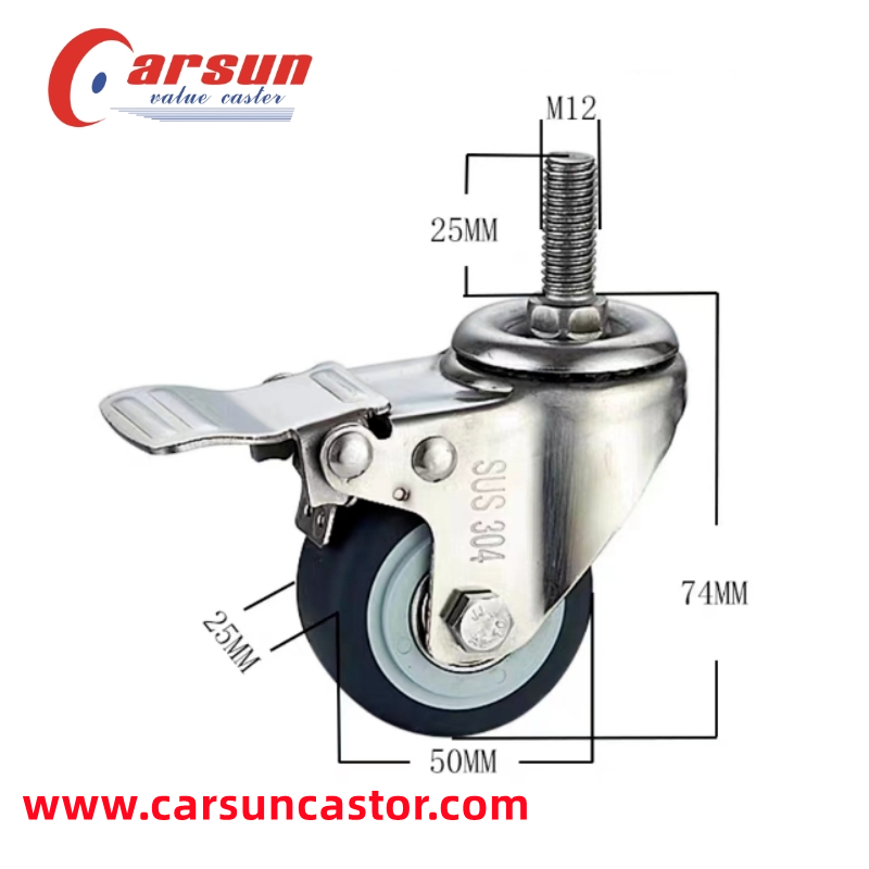 Stainless Steel Threaded Stem Casters...
