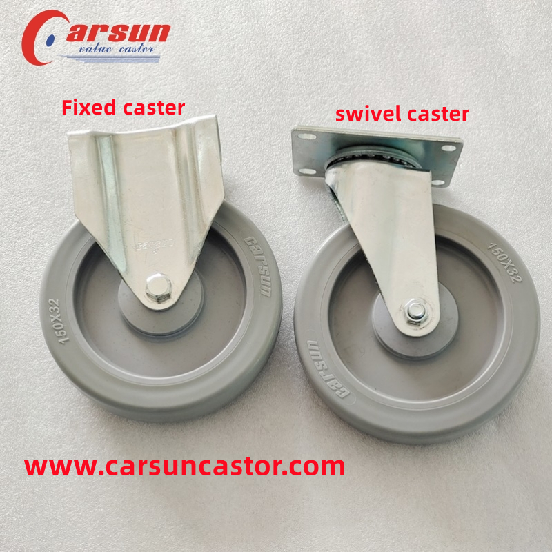 Medium Casters  6 Inch Gray TPR Casters