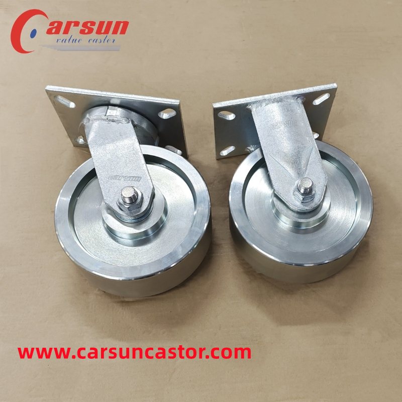 200mm Heavy duty industrial casters 8 inch cast steel casters rigid swivel caster wheel