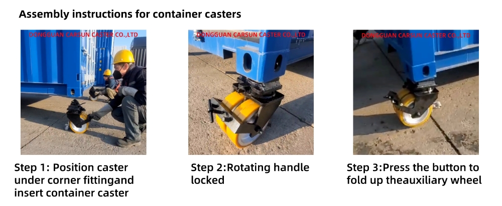 Assembly instructions for container casters