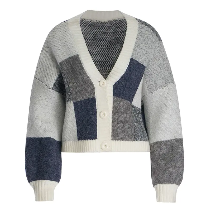 The Perfect Layering Piece: Women's Color Block Loose Cardigan Sweater